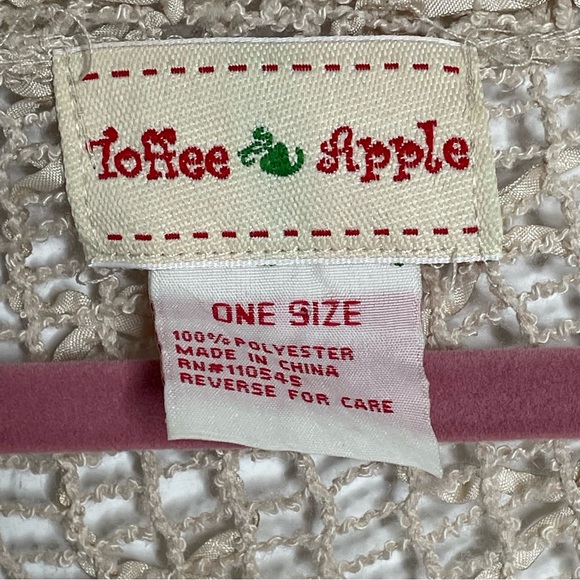 Toffee Apple Mesh Ribbon Wooden Button Closure Cardigan Sz OS - Picture 3 of 8